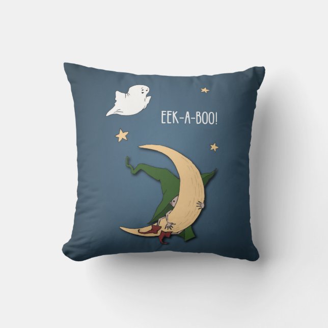 Erste Halloween Baby Flüchtige Blick A Boo Hexe mi Kissen (Vorderseite)