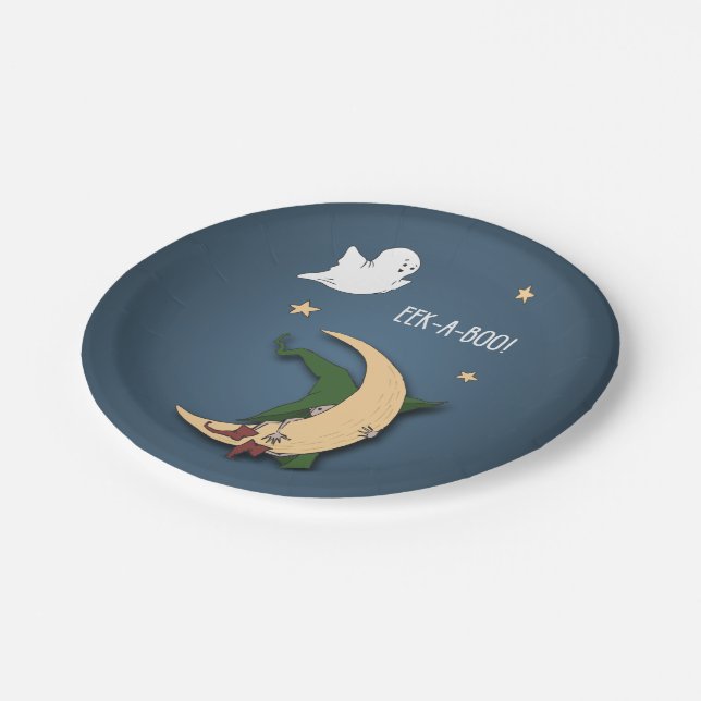 Erste Halloween Baby Flüchtige Blick A Boo Hexe mi Pappteller (Schrägansicht)