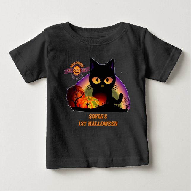 Erste Halloween-Katzenjungfrau Baby T-shirt (Vorderseite)