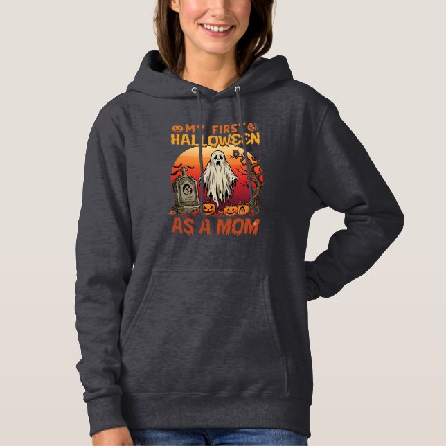 Erste Halloween-Mutter-Geist-Grabstein-Kürbis_1 Hoodie (Vorderseite)