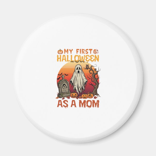 Erste Halloween-Mutter-Geist-Grabstein-Kürbis_1 Magnet (Vorne)