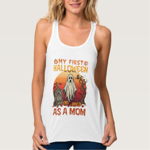Erste Halloween-Mutter-Geist-Grabstein-Kürbis_1 Tank Top