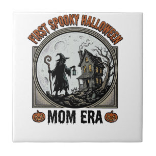 Erste Halloween-Mutter Vintage-Gravur Verhexte Hex Fliese