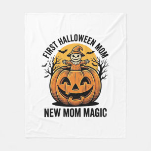 Erste Halloween-Mutter Vintage-Kürbis-Fledermaus-S Fleecedecke