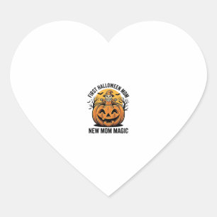 Erste Halloween-Mutter Vintage-Kürbis-Fledermaus-S Herz-Aufkleber