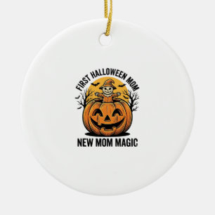 Erste Halloween-Mutter Vintage-Kürbis-Fledermaus-S Keramik Ornament