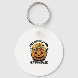 Erste Halloween-Mutter Vintage-Kürbis-Fledermaus-S Schlüsselanhänger