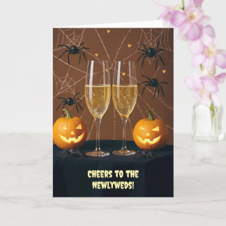 Erste Halloween Newlyweds Verheiratet Niedlich Karte