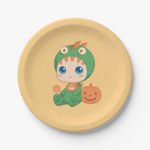 Erste Halloween-Niedlich-Baby-Dragon-Dinosaurier-K Pappteller