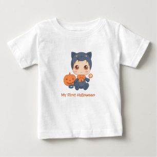 Erste Halloween-Niedlich-Kinderkatzenkostüm Baby T-shirt