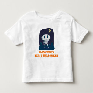 Erste Halloween Niedlich Skeleton Cartoon Personal Kleinkind T-shirt