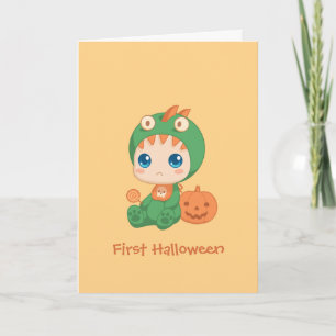 Erste Halloween-Niedliches Baby Dragon-Dinosaurier Karte