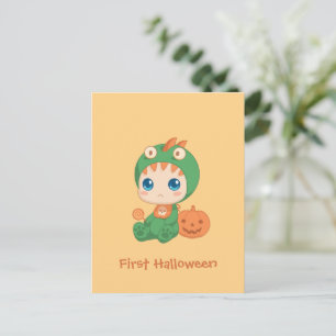 Erste Halloween-Niedliches Baby Dragon-Dinosaurier Postkarte