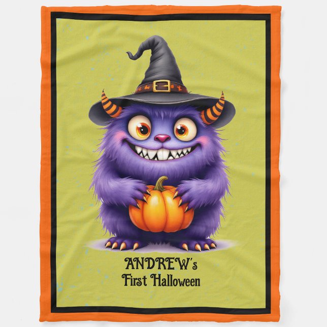 Erste Halloween Personalize Name Niedlich Baby Fle Fleecedecke (Von Creator hochgeladen)