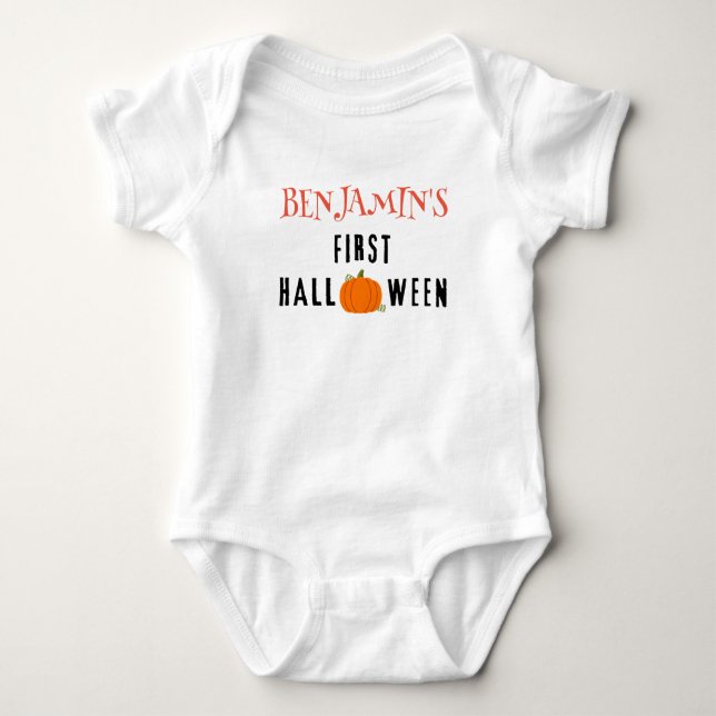 Erste Halloween-Romper, Individuelle Name personal Baby Strampler (Vorderseite)