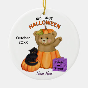 Erste Halloween Teddy Keramik Ornament