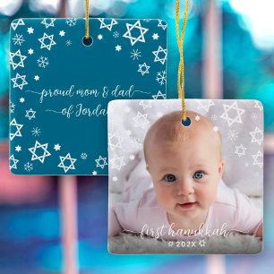 Erste Hanukkah Baby Stars Snowflakes Neue Eltern Keramikornament