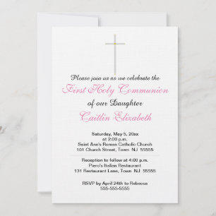 Erste Heilige Kommune Cross Daughter Einladung