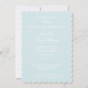 Erste Heilige Kommune Kreuz mit Taube und Herz Einladung