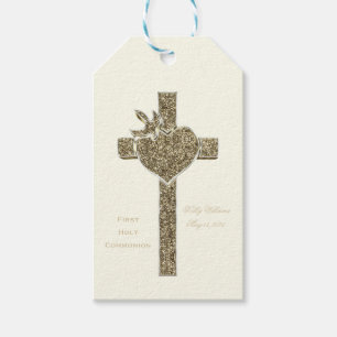 Erste Heilige Kommune Kreuz mit Taube und Herz Geschenkanhänger