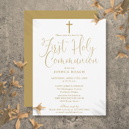 Erste Heilige Kommune Save the Date Gold Postkarte