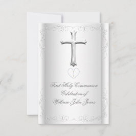 Erste heilige Kommune Weißes Silberneutrales Mädch Einladung