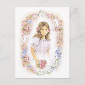 Erste heilige Kommunion, Bestätigungsmädchen Postkarte