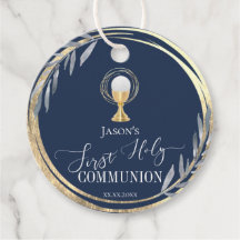 Erste Heilige Kommunion | Blau und Imitat, Goldfol