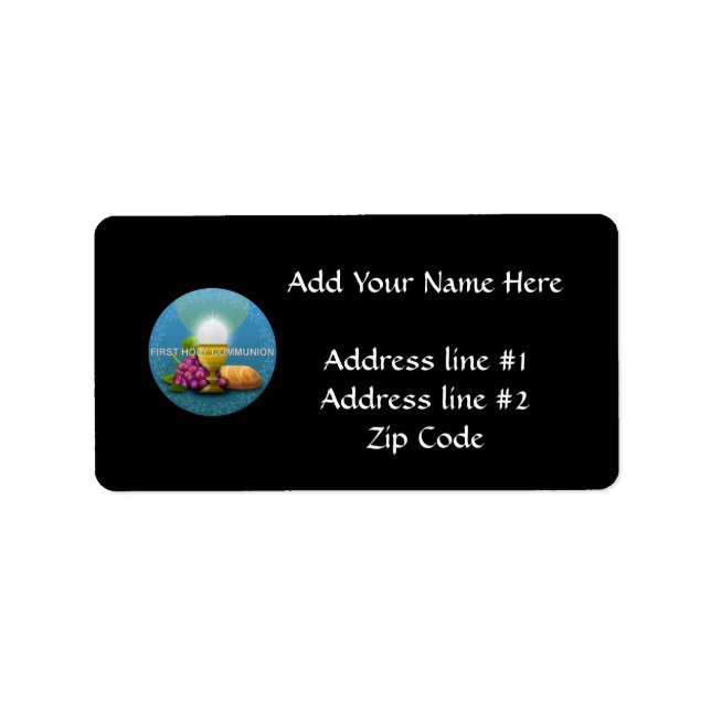 Erste Heilige Kommunion Chalice und Gastgeber Adressaufkleber (Vorne)