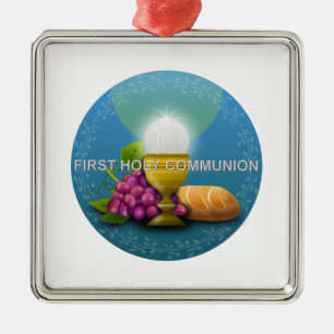 Erste Heilige Kommunion Chalice und Gastgeber Ornament Aus Metall