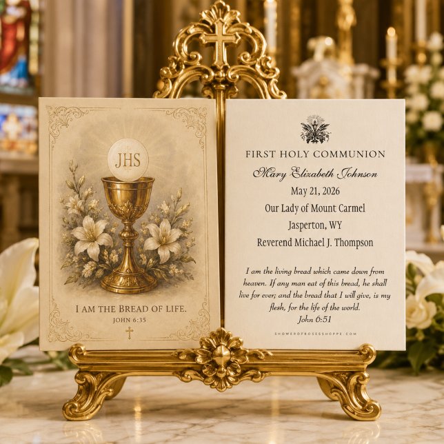 Erste heilige Kommunion der eleganten eucharistisc (Von Creator hochgeladen)