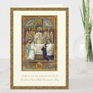 Erste heilige Kommunion des Enkelkindes Jesus Enge Karte