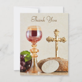 Erste heilige Kommunion | Eleganter Eucharistie-Ke Dankeskarte