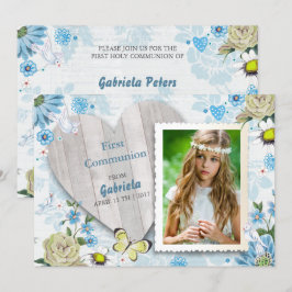 Erste Heilige Kommunion Floral | FOTO Einladung