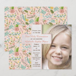 Erste Heilige Kommunion Floral | FOTO Einladung
