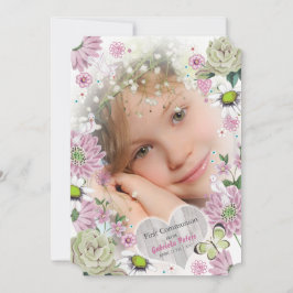 Erste Heilige Kommunion Floral | FOTO Einladung