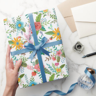 Erste Heilige Kommunion Floral   Schleifpapier Geschenkpapier