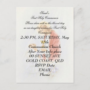 Erste heilige Kommunion für Mädchen Postkarte
