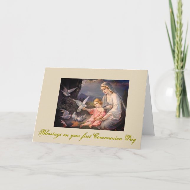 Erste heilige Kommunion für Mädchen und Jungen Karte (Vorderseite)