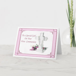Erste Heilige Kommunion Girl Karte