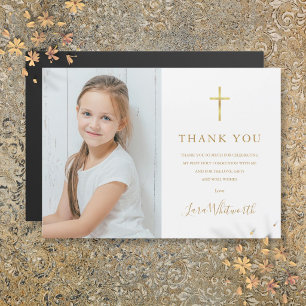 Erste heilige Kommunion Gold Danke Foto Magnetkarte