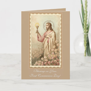 Erste Heilige Kommunion Jesus Chalice Karte