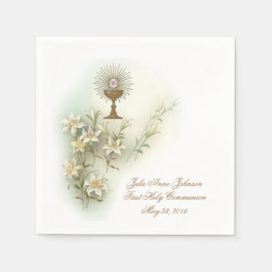 Erste Heilige Kommunion Katholische Chalice Host L Serviette