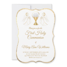 Erste Heilige Kommunion Katholische Engel Einladun