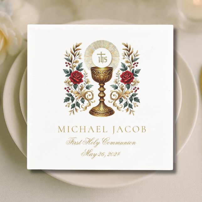 Erste Heilige Kommunion Katholische Kirche Gastgeb Serviette (Von Creator hochgeladen)