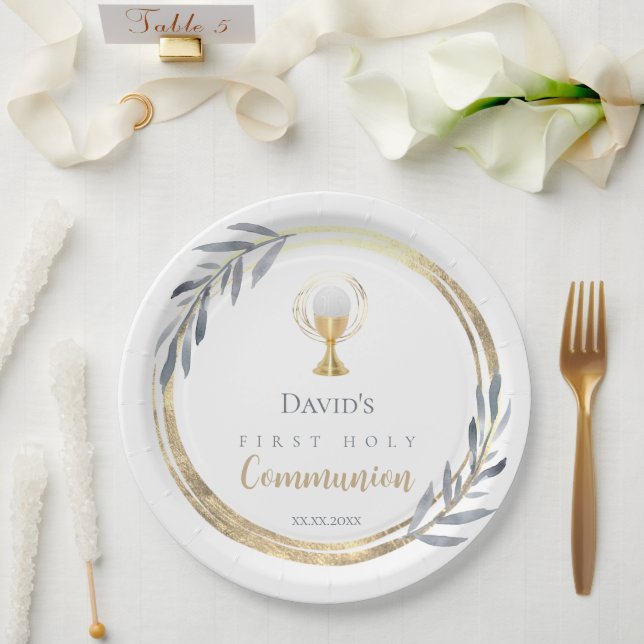 Erste heilige Kommunion Pappteller (Hochzeit)