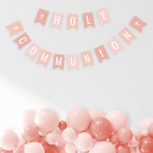 Erste Heilige Kommunion Pink Girl Celebration Wimpelkette