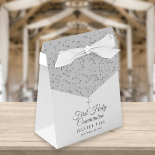 Erste heilige Kommunion Silber Stardust Geschenkschachtel