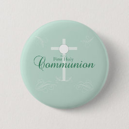 Erste heilige Kommunion, Skript in Soft Green Button