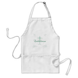 Erste heilige Kommunion, Skript in Soft Green Schürze